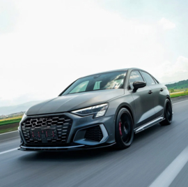 Oneway Voorspoilerlip passend voor Audi A3 S-Line/S3 8Y 2020- - Glanzend zwart