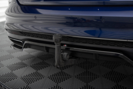 Maxton Design CENTRALE ACHTERSPLITTER (MET VERTICALE SPIJLEN) V.2 AUDI A4 S-LINE B9 FACELIFT Gloss Black
