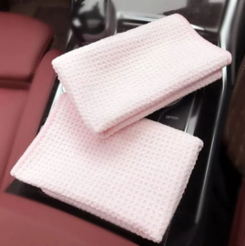 pink waffle glass towel