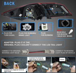 VLAND LED-achterlichten voor 2013-2015 Honda Accord 9e generatie achterlichten Kleur: Gerookt