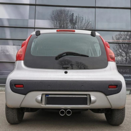 Uitlaat passend voor Toyota Aygo, Citroen C1 & Peugeot 107 2005-2014 - midden sierstukken 70mm