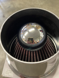 Air Filter 76mm Silver/Chroom/Rood