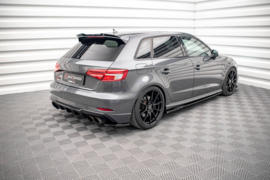 Maxton Design ACHTERZIJSPLITTERS V.1 AUDI S3 SPORTBACK 8V FACELIFT Gloss Black