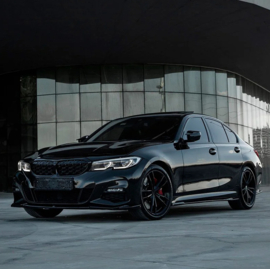 Oneway Voorspoilerlip passend voor BMW 3-Serie G20/G21 M-Pack 2018-2022 - Glanzend zwart