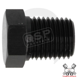 Aluminium blindplug 1/4npt - Zwart