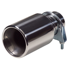 Uitlaatsierstuk RVS - rond 89mm - lengte 178mm - 40-58mm aansluiting