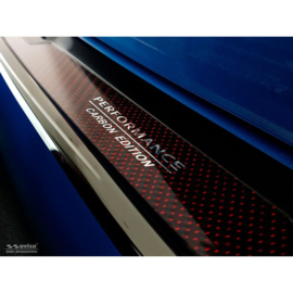 RVS Achterbumperprotector 'Deluxe' passend voor BMW X1 F48 2015-2022 'Performance' Zwart/Rood-Zwart Carbon