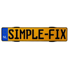 Kentekenplaathouders 'Simple-Fix V2' Zwart - 4 Clips voor 2 kentekenplaten