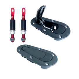 Simoni Racing Universele Motorkaphaken Aerocatch - Zwart/Rood - Quick Release