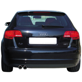 100% RVS Sportuitlaat passend voor Audi A3 8P 1.8TFSi (160pk) 5/2005- 2x80mm
