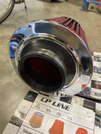 Air Filter 76mm Rood/Chroom