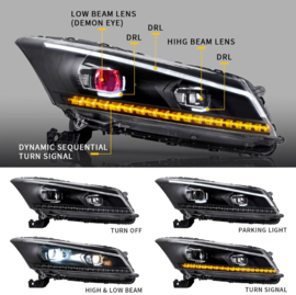 VLAND LED-koplampen voor 2008-2012 Honda Accord Sedan (niet voor 2-deurs coupé) Stijl: Zonder demonenogen