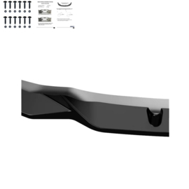 Oneway Voorspoilerlip passend voor BMW X1 F48 M-Pack 2015-2019 - Glanzend zwart