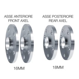 Simoni Racing Aluminium Spoorverbreder Set - 2x16mm(VA) - 2x18mm(AA) (Naaf 72,6mm) inclusief wielbouten - passend voor BMW diversen