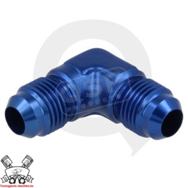 Aluminium 90° adapter male/male D06 Blauw