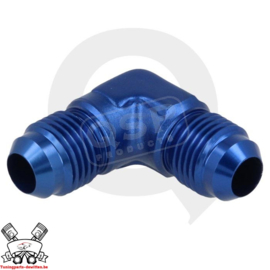 Aluminium 90° adapter male/male D08 Blauw