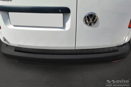 Matzwart Aluminium Achterbumperprotector passend voor Volkswagen Caddy 2004-2015 & FL 2015-2020 'Riffled Plate'