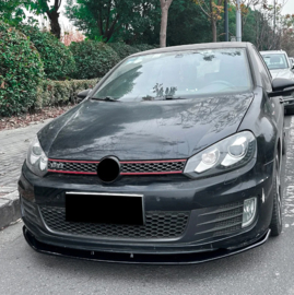 AutoStyle Voorspoilerlip passend voor Volkswagen Golf VI GTi/GTD 2008-2012 (Glanzend Zwart ABS)