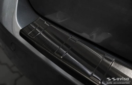 Zwart RVS Achterbumperprotector passend voor Volkswagen Caddy V 2020- 'Ribs'