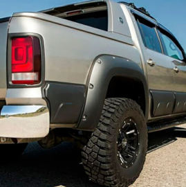 Oneway Set spatbordverbreders (Fender Flares) passend voor Volkswagen Amarok MK1 Facelift 2016-2022 - Matzwart