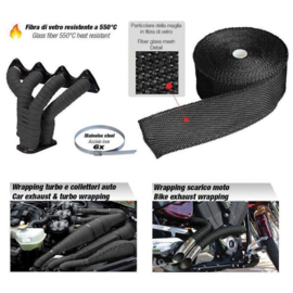 Simoni Racing Uitlaat Thermo Wrap Kit - 50,8mm x 15,24mtr + 6 clips ->550C