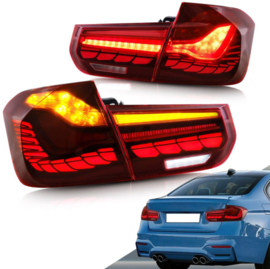 vland oled-achterlichten voor BMW 3-serie f30 f80 m3 2012-2018 met sequentieel Kleur: Rood