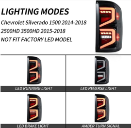 VLAND LED achterlichten Voor Chevrolet Silverado 1500 2500HD 3500HD 2014-2018