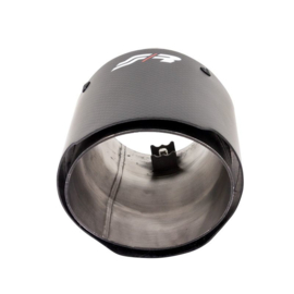 Simoni Racing Uitlaatsierstuk Rond/Schuin Mat-Carbon+RVS - Ø102xL155mm - Montage 50-76mm
