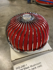 Air Filter 76mm Chroom/Rood