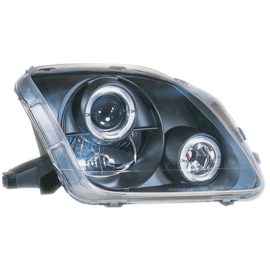 Set Koplampen passend voor Honda Prelude 1997-2001 - Zwart - incl. Angel-Eyes