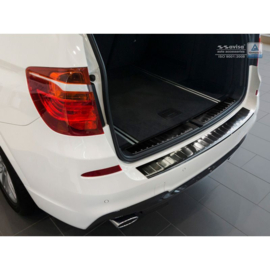 Zwart RVS Achterbumperprotector passend voor BMW X3 F25 Facelift 2014-2017 'Ribs'