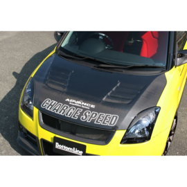 Chargespeed Motorkap passend voor Suzuki Swift II 2005- + Luchtinlaten (FRP)