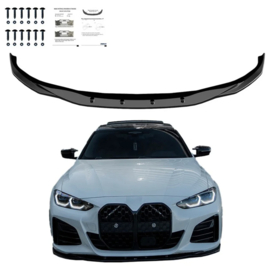 Oneway Voorspoilerlip passend voor BMW i4 G26 M-Pack 2021- & 4-Serie G26 M-Pack/M440i 2021- - Glanzend zwart