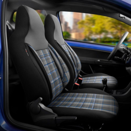 Universele Stoffen 'CityBug' Stoelhoezenset 'Sports' Zwart/Grijs/Blauw - 9-delig - geschikt voor Side-Airbags