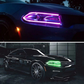 VLAND RGB LED-koplampen voor 2015-2024 Dodge Charger-halogeenmodellen Met LED-lampen(9005)