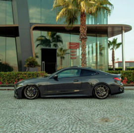 Oneway Set Sideskirts passend voor BMW 4-Serie G22/G23 Coupe/Cabrio M-Pack/M440i 2020-2024 & Facelift 2024- - Glanzend zwart