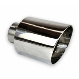 Ulter Sport Uitlaatsierstuk - Rond Ø100mm Schuin - Lengte 160mm - Montage ->50mm - RVS