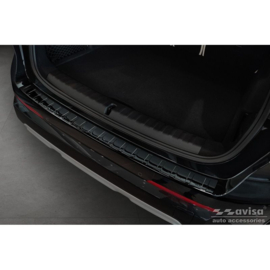 Zwart-Chroom RVS Achterbumperprotector passend voor BMW X1 U11 / U11 xLine 2022- 'Ribs'