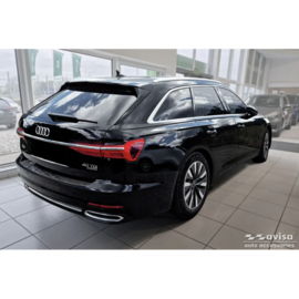Avisa RVS Achterbumperprotector STRONG EDITION passend voor Audi A6 (C8) Avant incl. S-Line 2023-2025 - Zwart