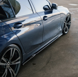 Oneway Set Sideskirts passend voor BMW 3-Serie G20/G21 Sedan/Touring Sport Line 2018-2022 - Glanzend zwart