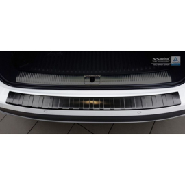 Zwart RVS Achterbumperprotector passend voor Audi A4 B9 Allroad 2016-2019 & FL 2019- 'Ribs'