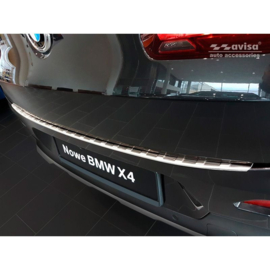 RVS Achterbumperprotector passend voor BMW X4 (G02) 2018- 'Ribs'