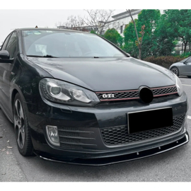 AutoStyle Voorspoilerlip passend voor Volkswagen Golf VI GTi/GTD 2008-2012 (Glanzend Zwart ABS)