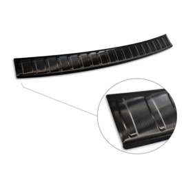 Zwart RVS Achterbumperprotector passend voor BMW 3-Serie (F31) Touring 2012-2015 & FL 2015-2019 'Ribs'