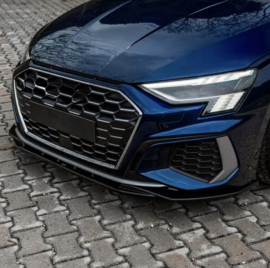 Oneway Voorspoilerlip passend voor Audi A3 S-Line/S3 8Y 2020- - Glanzend zwart