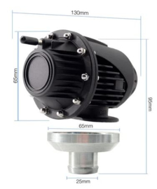 Simoni Racing Universele Blow-Off Valve Type 14 - voor benzineturbomotoren - Aansluiting 25mm, Lengte 95mm, Diameter 75mm - Zwart