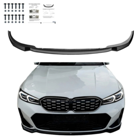 Oneway Voorspoilerlip passend voor BMW 3-Serie G20/G21/M340i M-Pack Facelift 2022- - Glanzend zwart