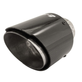 Simoni Racing Uitlaatsierstuk Rond/Schuin Glanzend-Carbon+RVS - Ø102xL155mm - Montage 63mm
