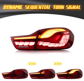 VLAND OLED-achterlichten voor 2014-2020 BMW 4-serie F32 F33 F36 M4 F82 F83 Kleur: Rood Helder