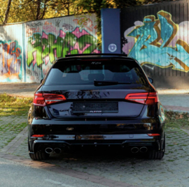 Oneway Achterbumperskirts (Hoeken) passend voor Audi S3 Sportback 8V Facelift 2016-2020 - Glanzend zwart (Enkel passend i.c.m. OW RV21033)